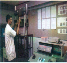 Technician conducting a mechanical test